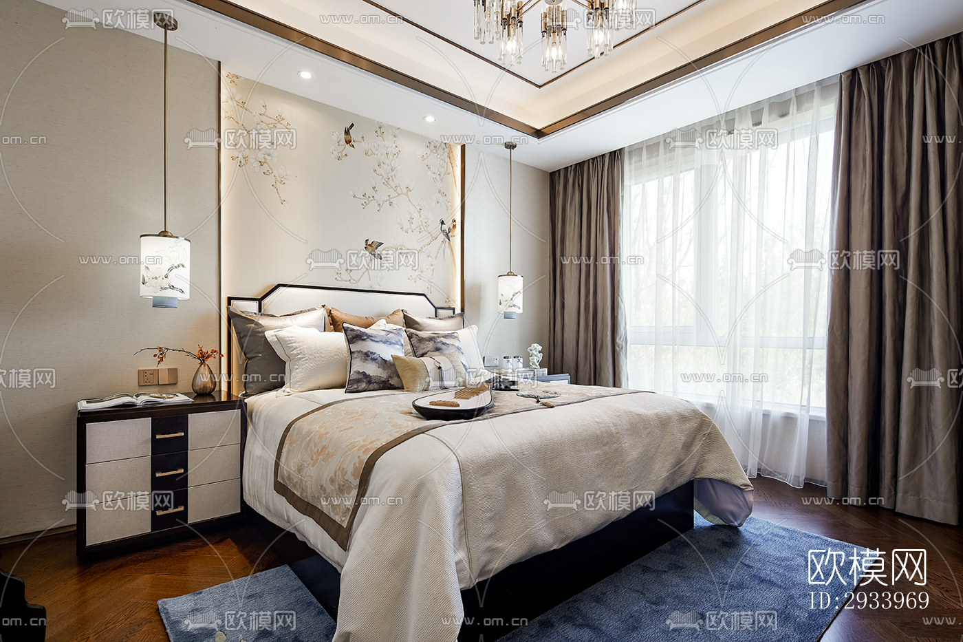 新中式别墅效果图下载（渲染图2）