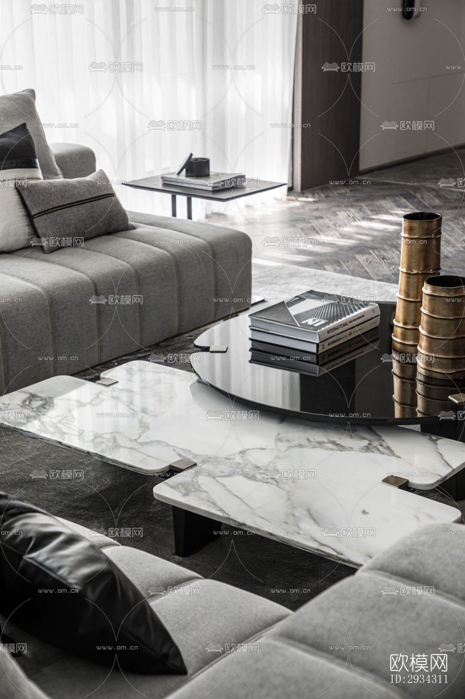 现代复式效果图下载（渲染图14）