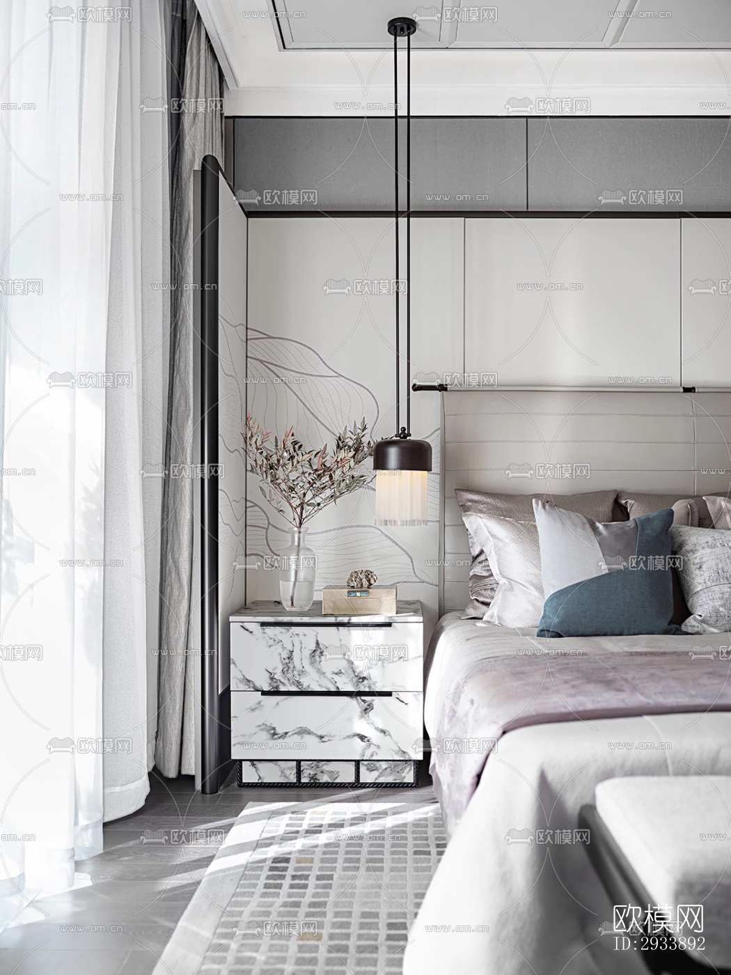 新中式别墅效果图下载（渲染图4）