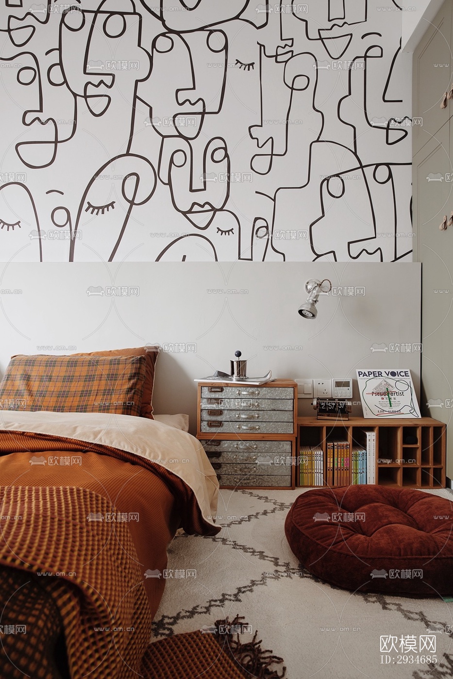 欧式平层效果图下载（渲染图3）