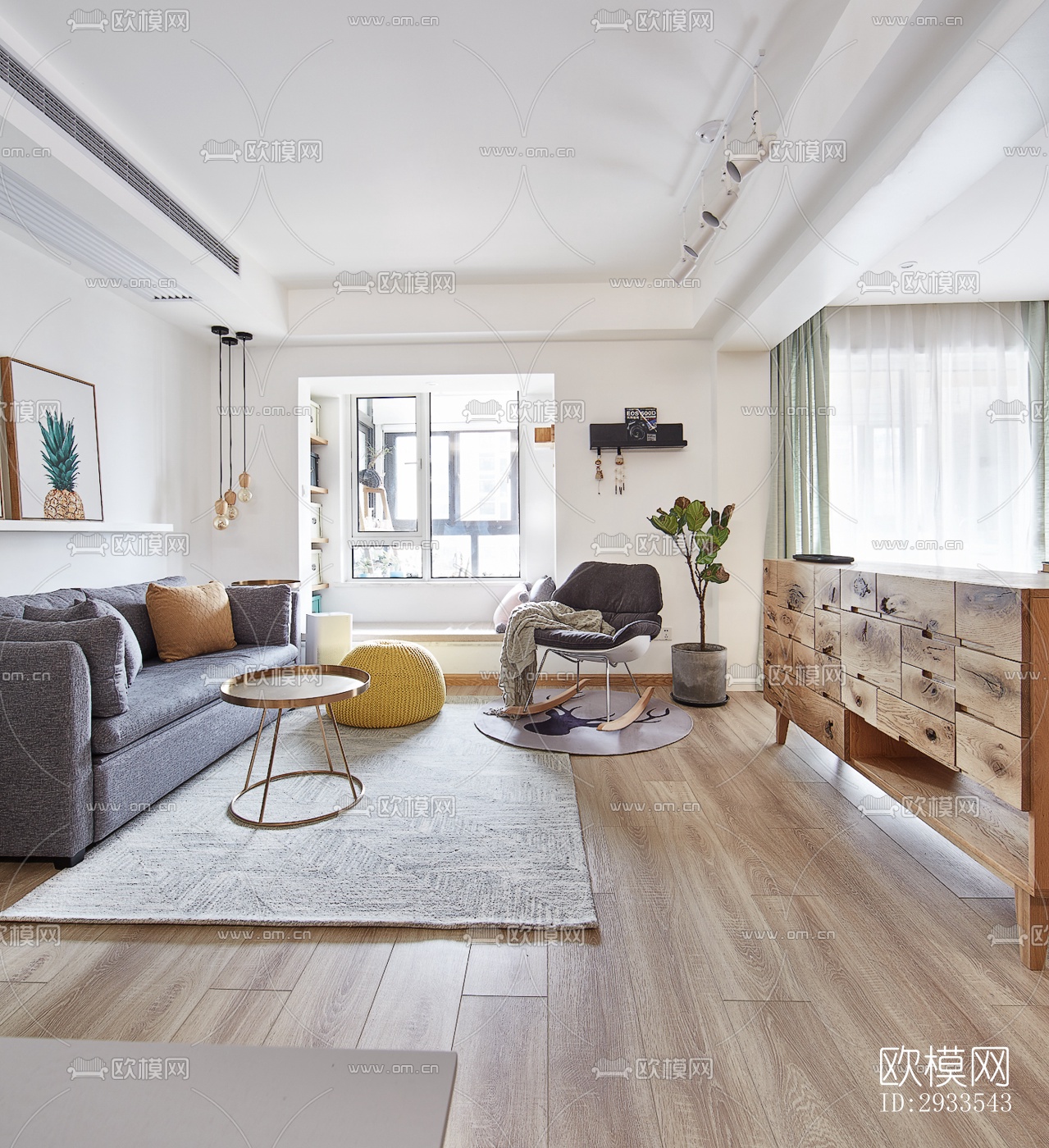 北欧公寓效果图下载（渲染图1）