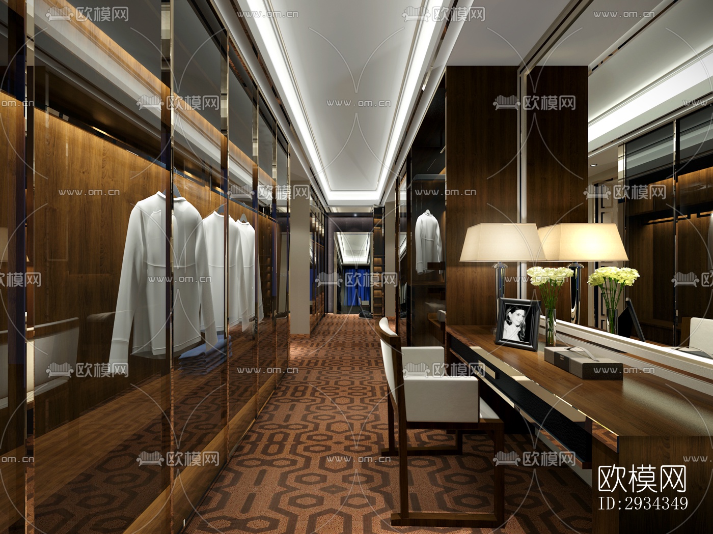 中式平层效果图下载（渲染图10）