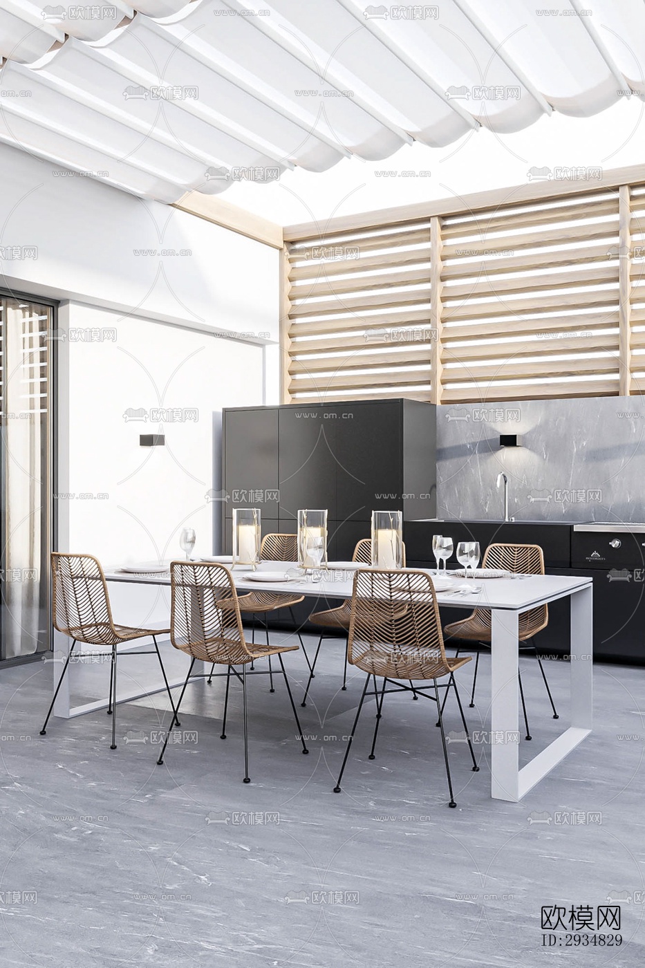 现代平层效果图下载（渲染图2）