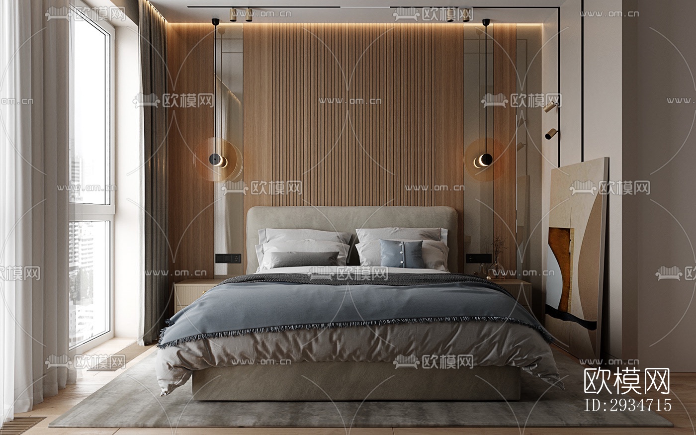 现代平层效果图下载（渲染图13）