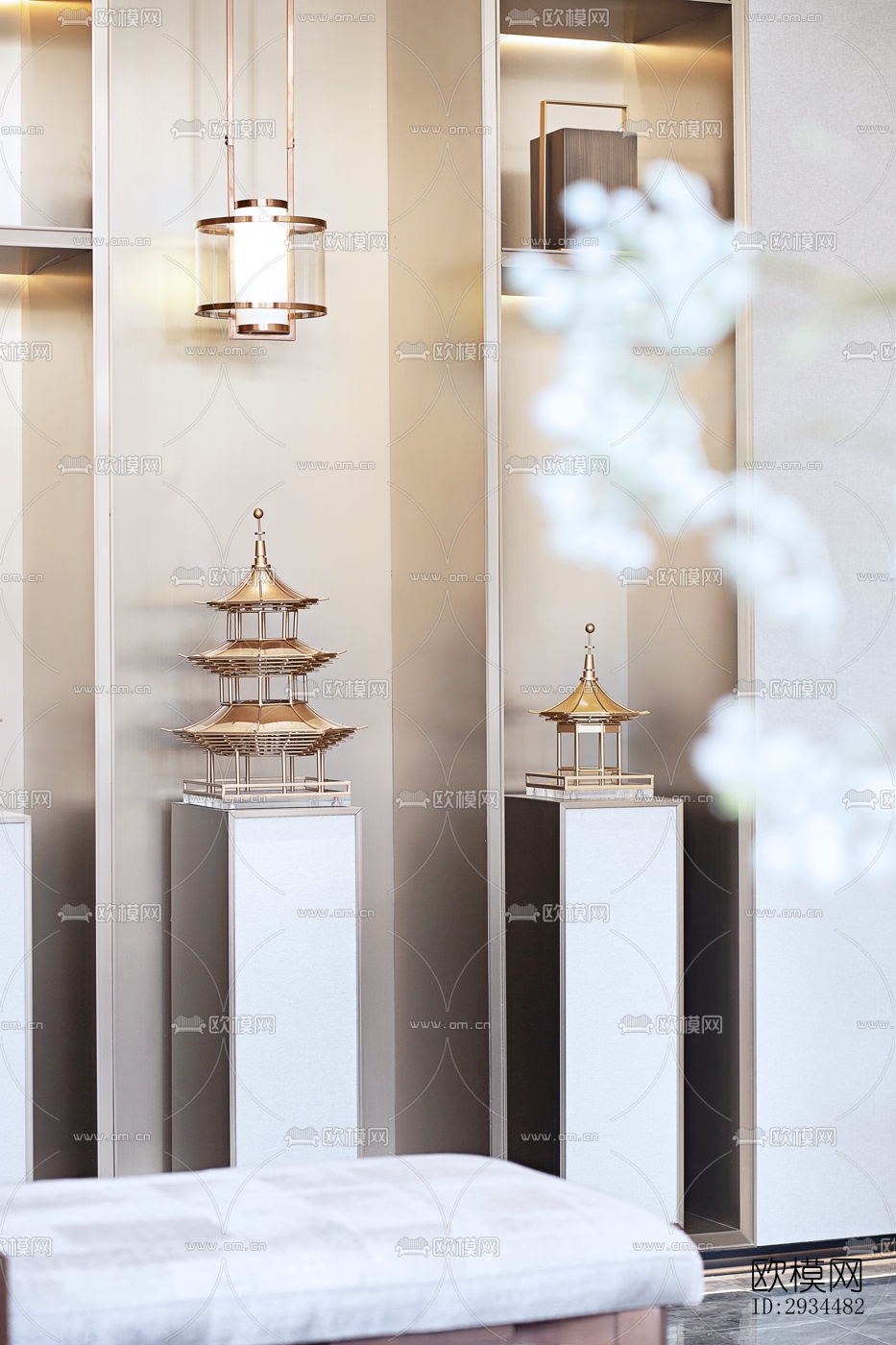 新中式平层效果图下载（渲染图17）