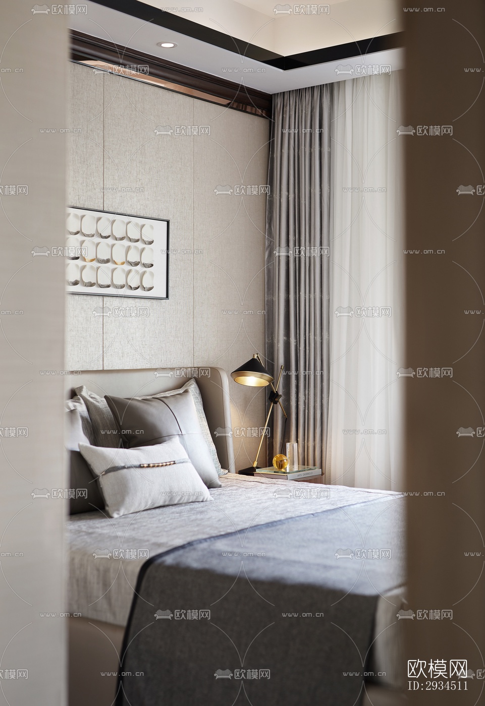 新中式平层效果图下载（渲染图10）