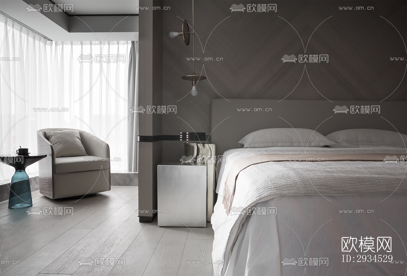 新中式平层效果图下载（渲染图10）