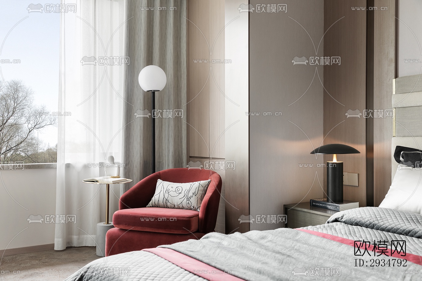 现代平层效果图下载（渲染图5）