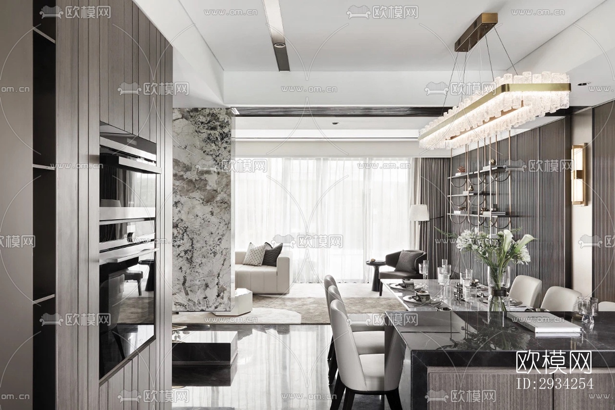 现代复式效果图下载（渲染图3）