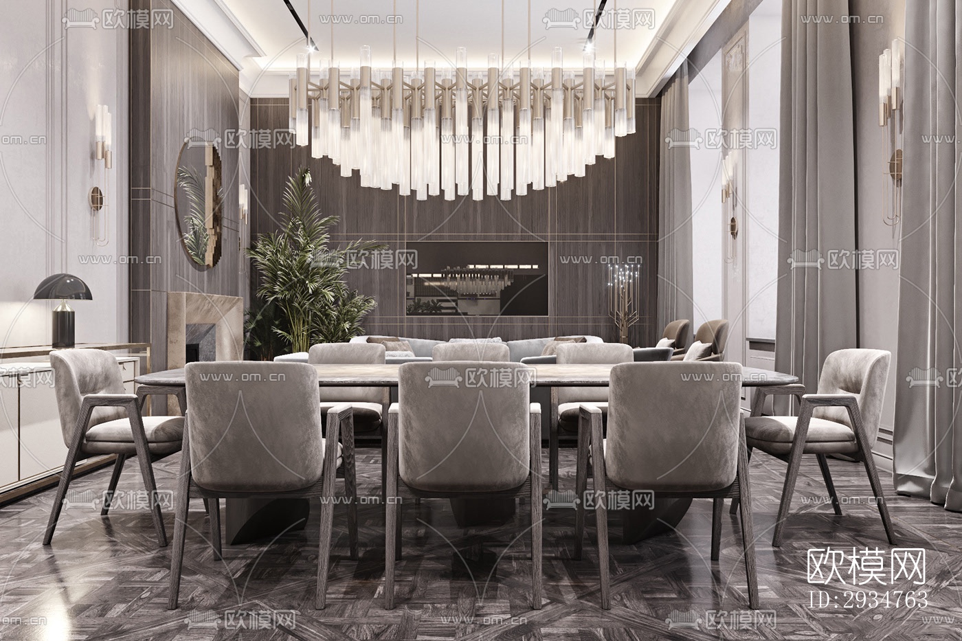 现代平层效果图下载（渲染图20）