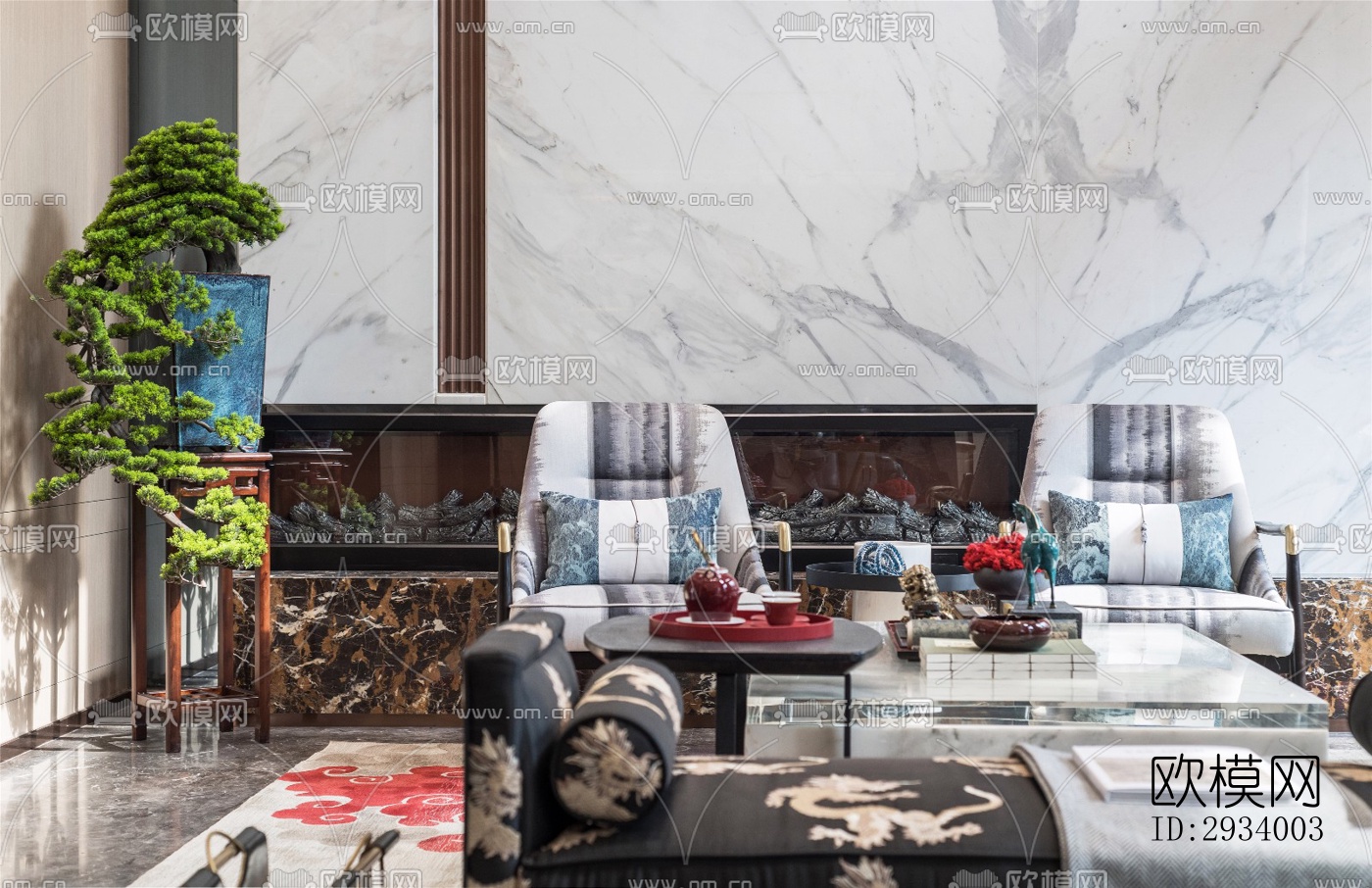 新中式别墅效果图下载（渲染图15）