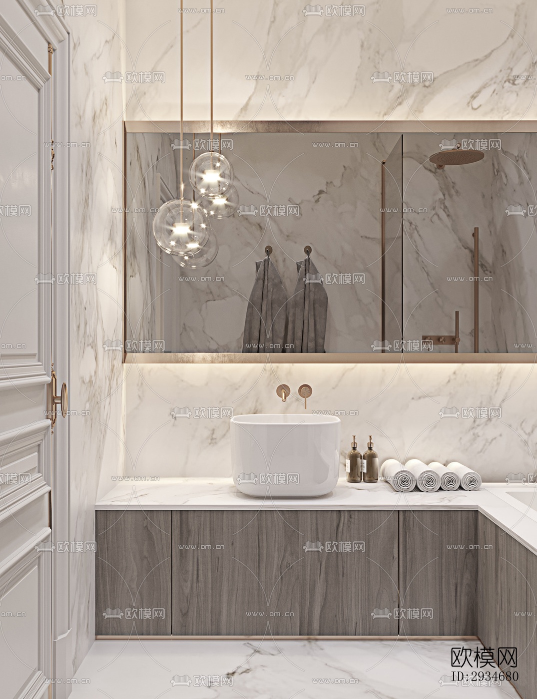 欧式平层效果图下载（渲染图9）