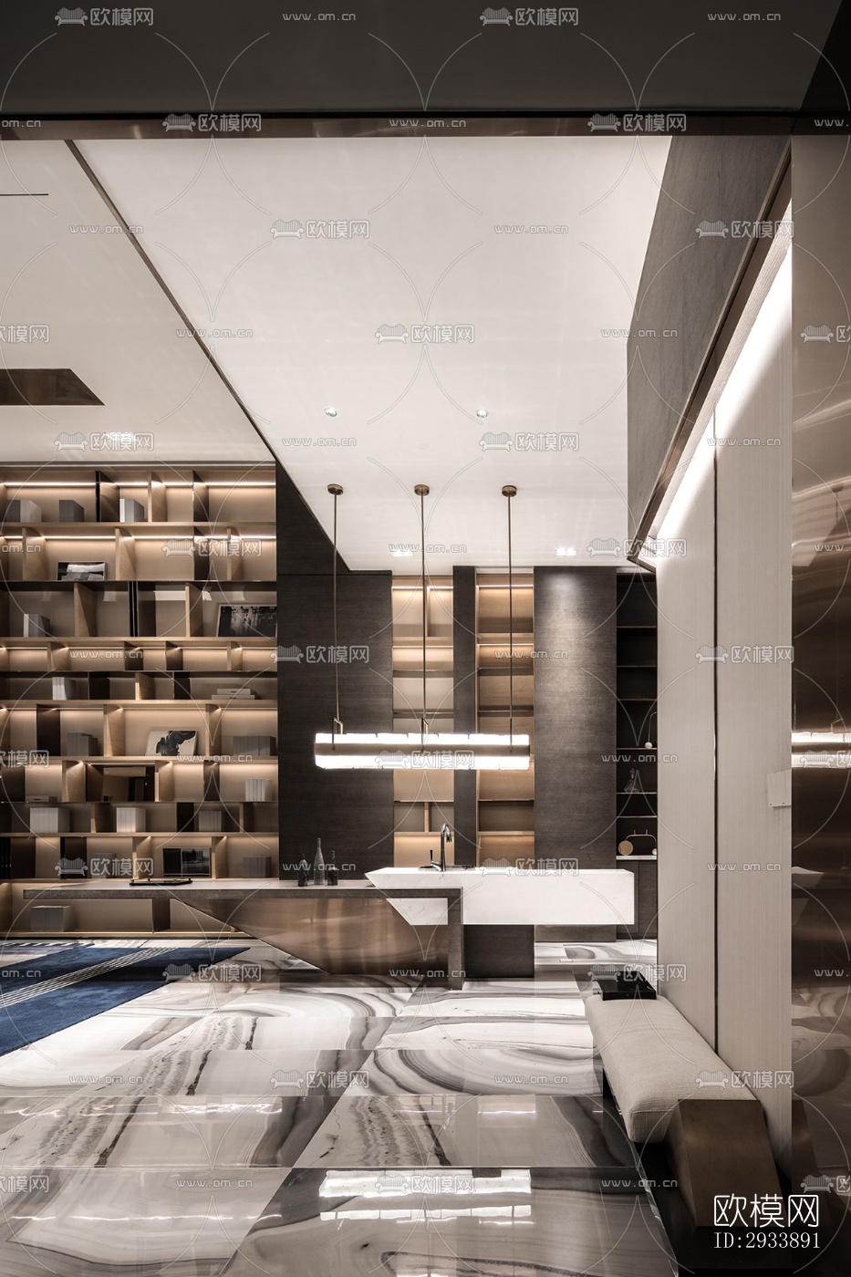 后现代别墅效果图下载（渲染图2）