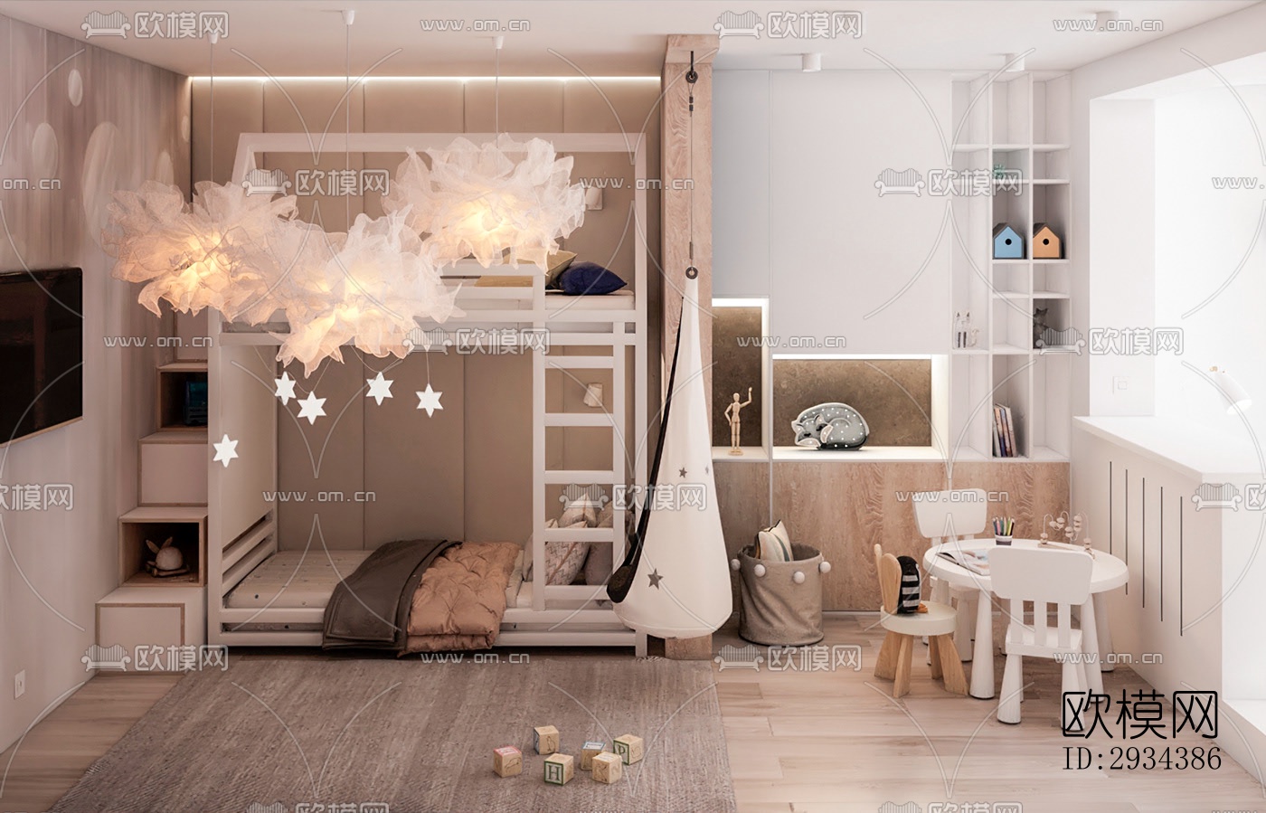 北欧平层效果图下载（渲染图8）