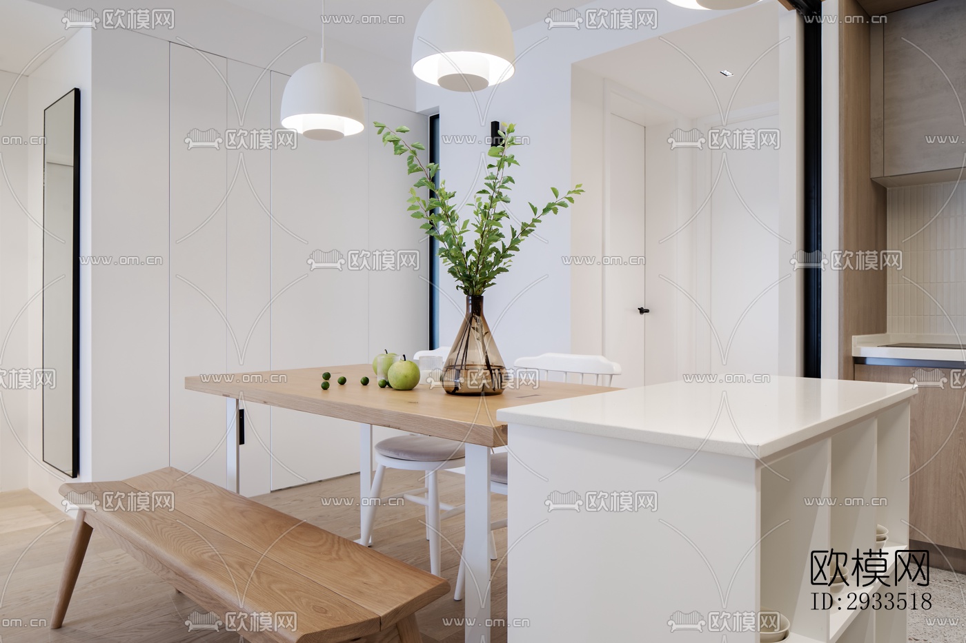 北欧公寓效果图下载（渲染图9）