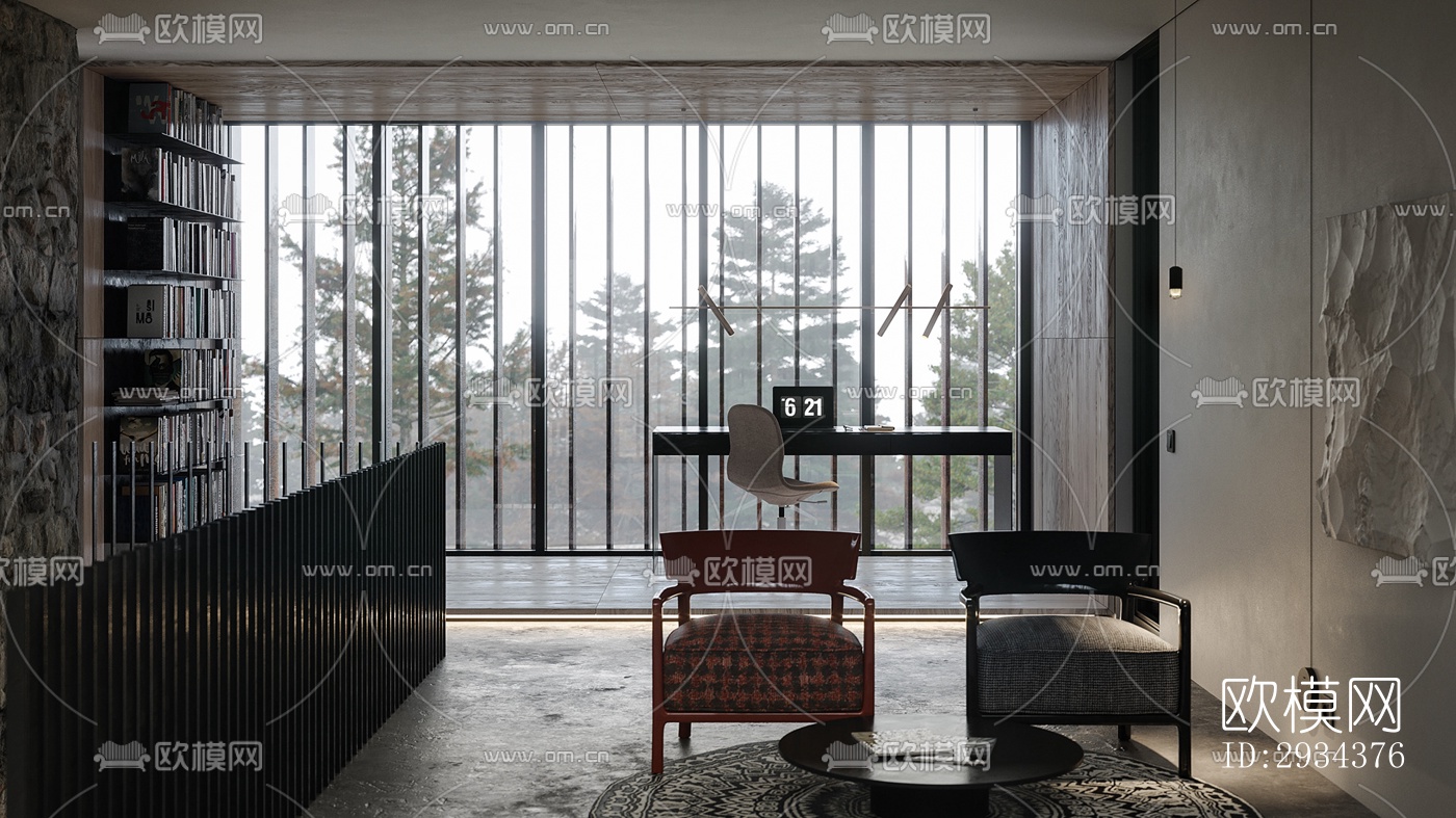 侘寂平层效果图下载（渲染图13）