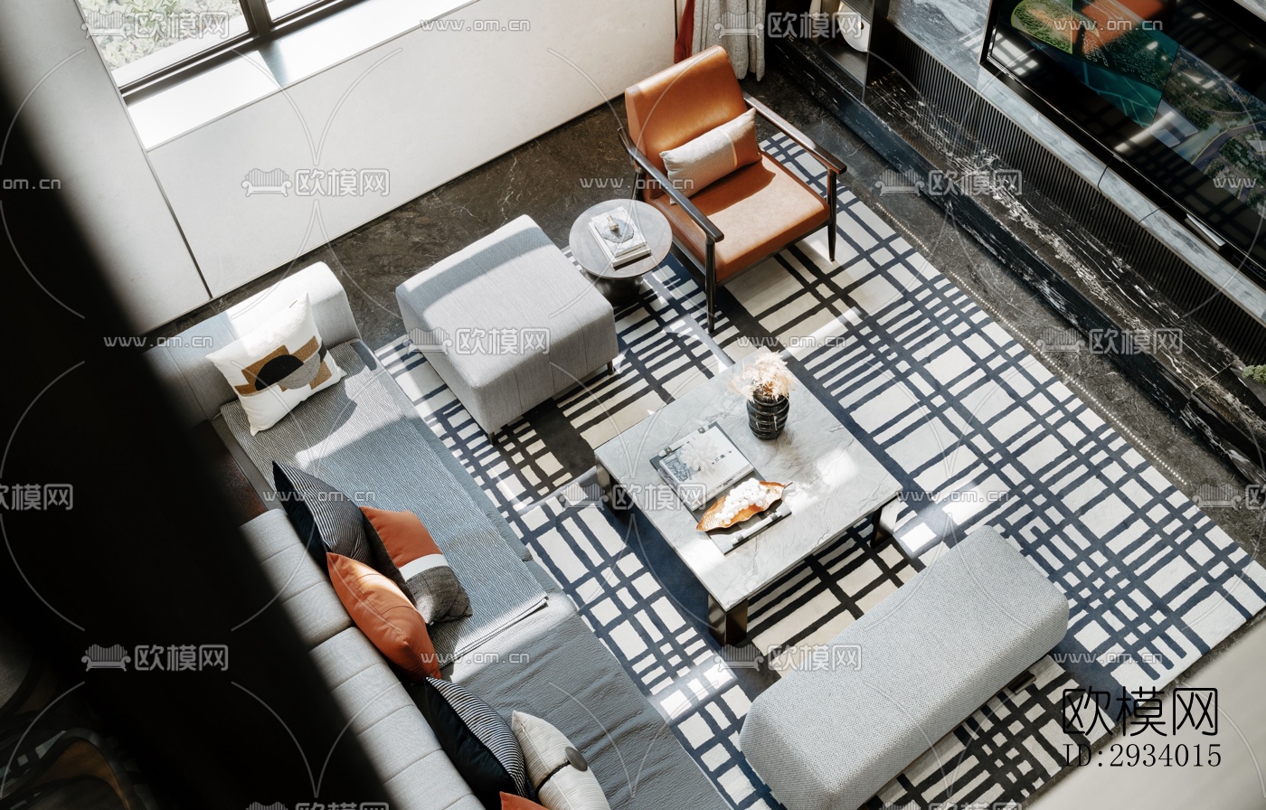 新中式别墅效果图下载（渲染图10）