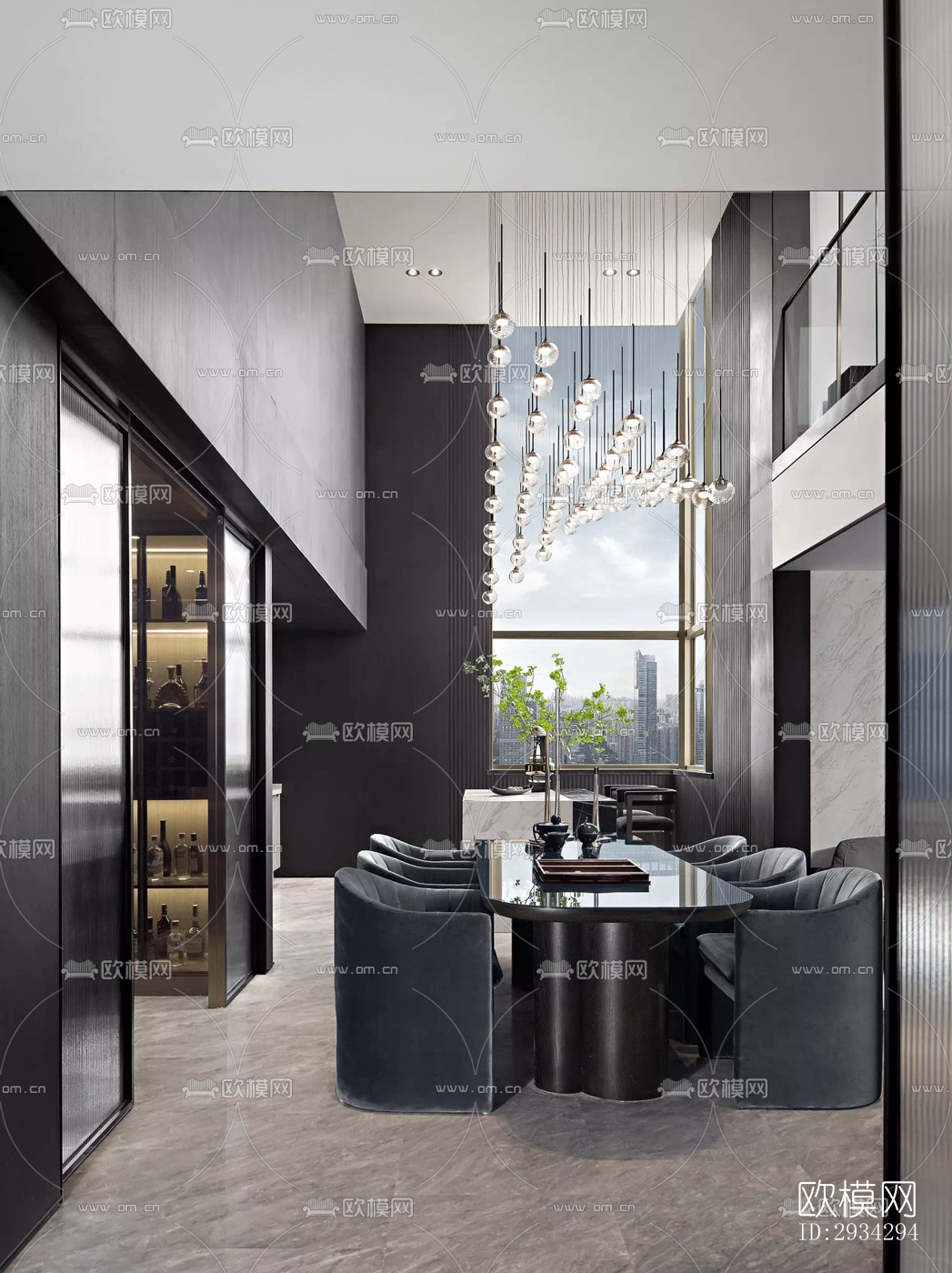 现代复式效果图下载（渲染图16）