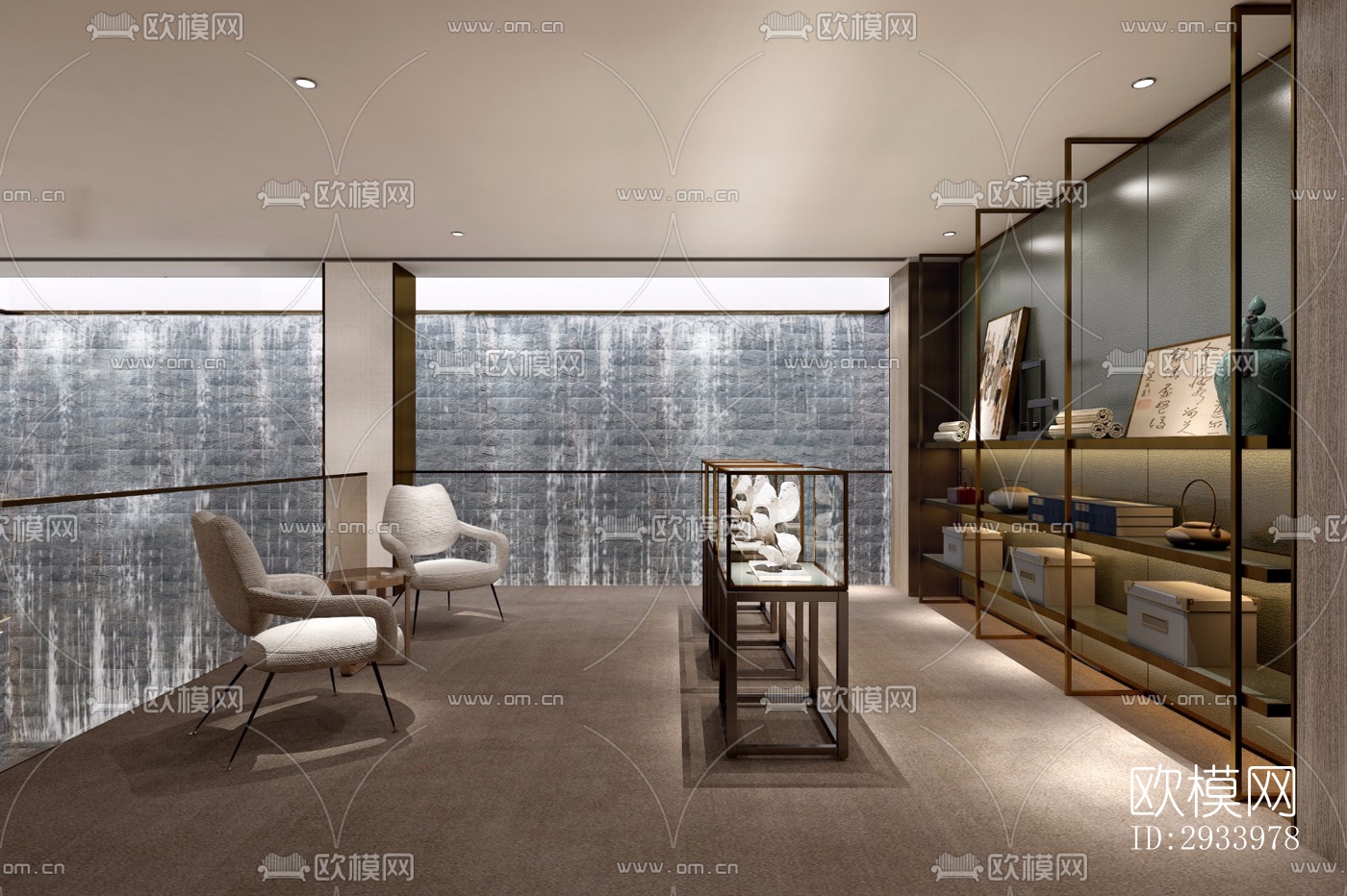 新中式别墅效果图下载（渲染图4）