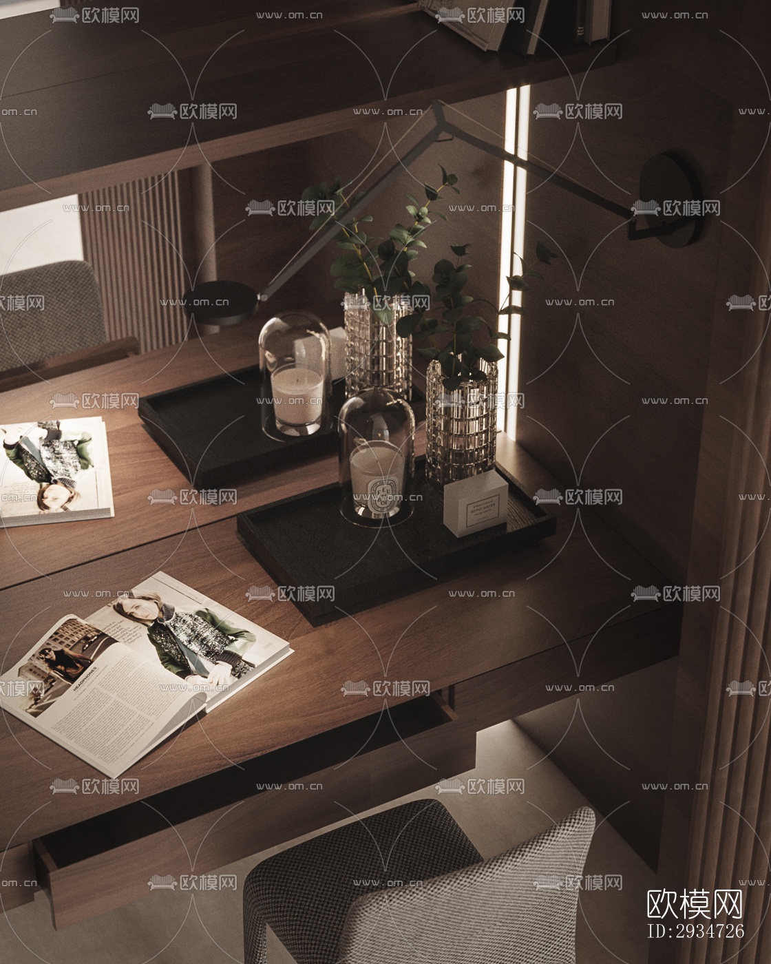 现代平层效果图下载（渲染图12）