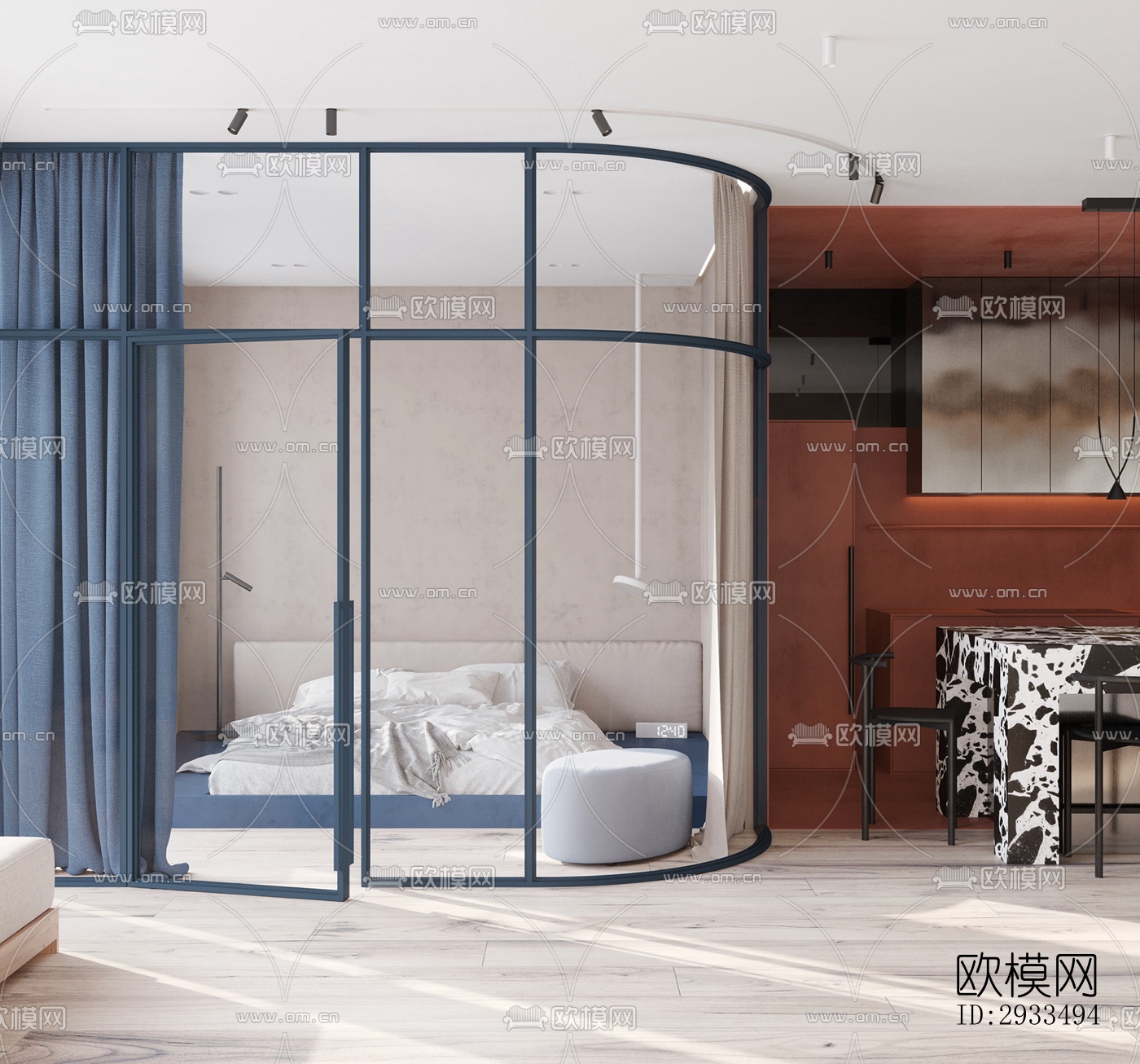 北欧公寓效果图下载（渲染图1）