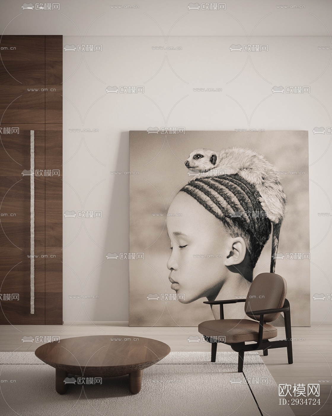 现代平层效果图下载（渲染图4）