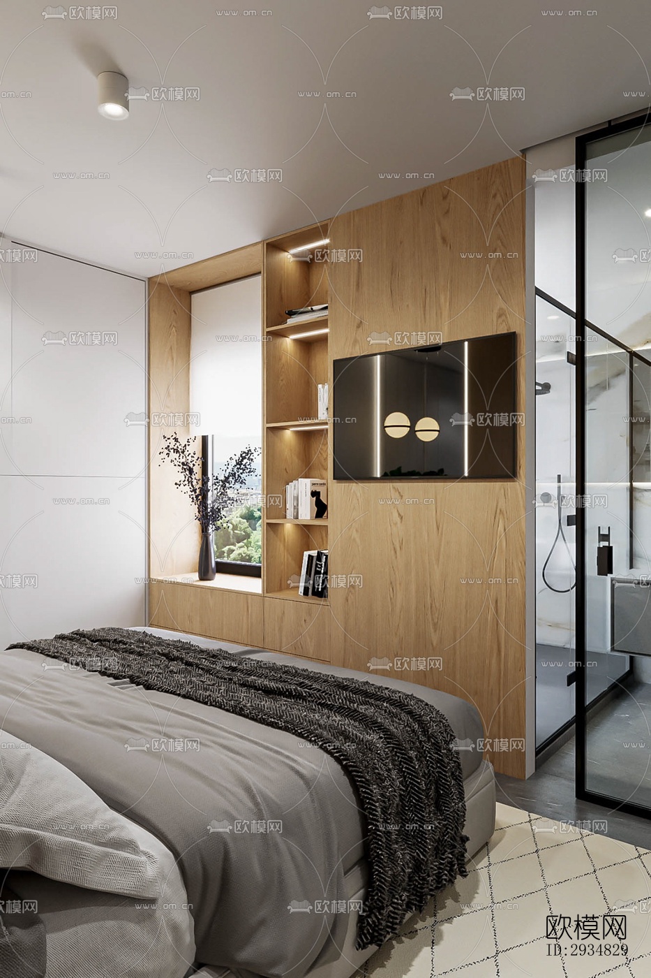 现代平层效果图下载（渲染图17）