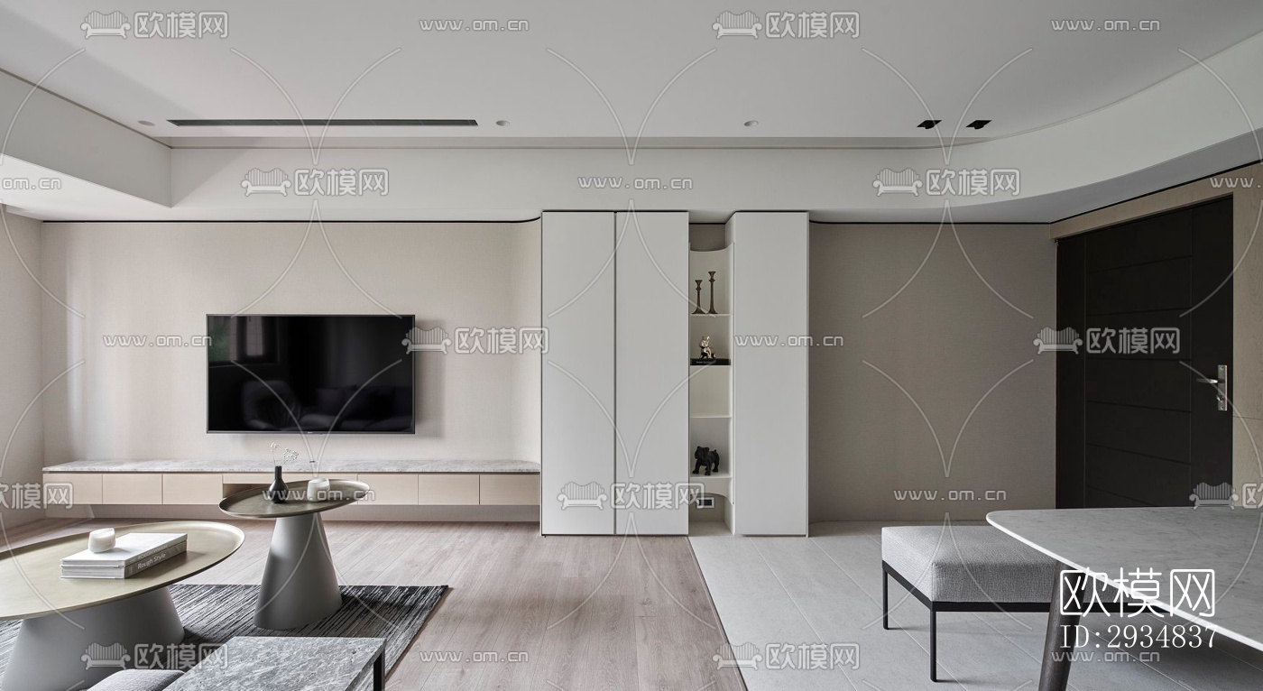 现代平层效果图下载（渲染图15）