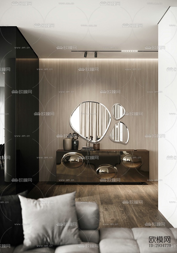 现代平层效果图下载（渲染图3）