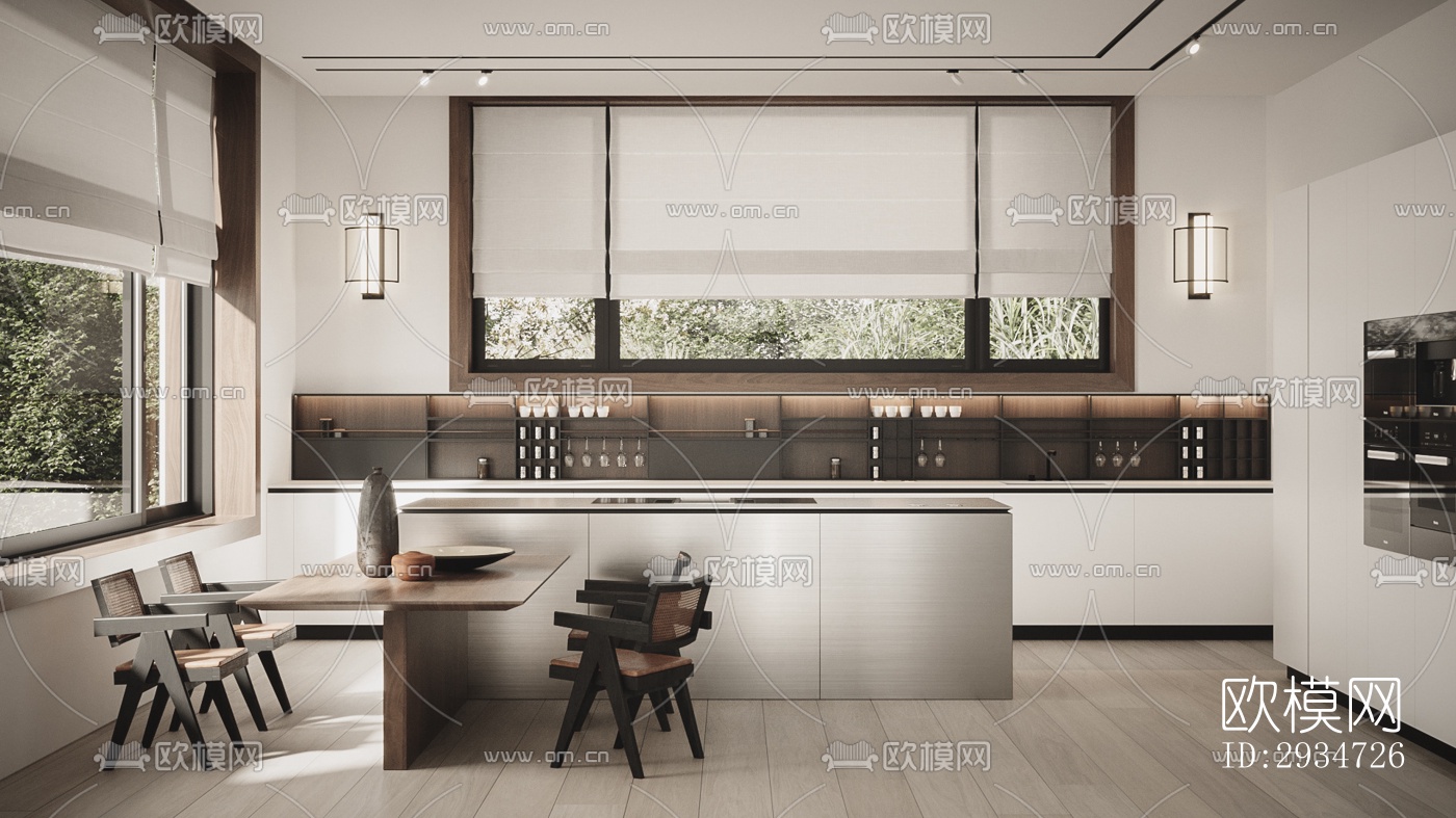 现代平层效果图下载（渲染图1）