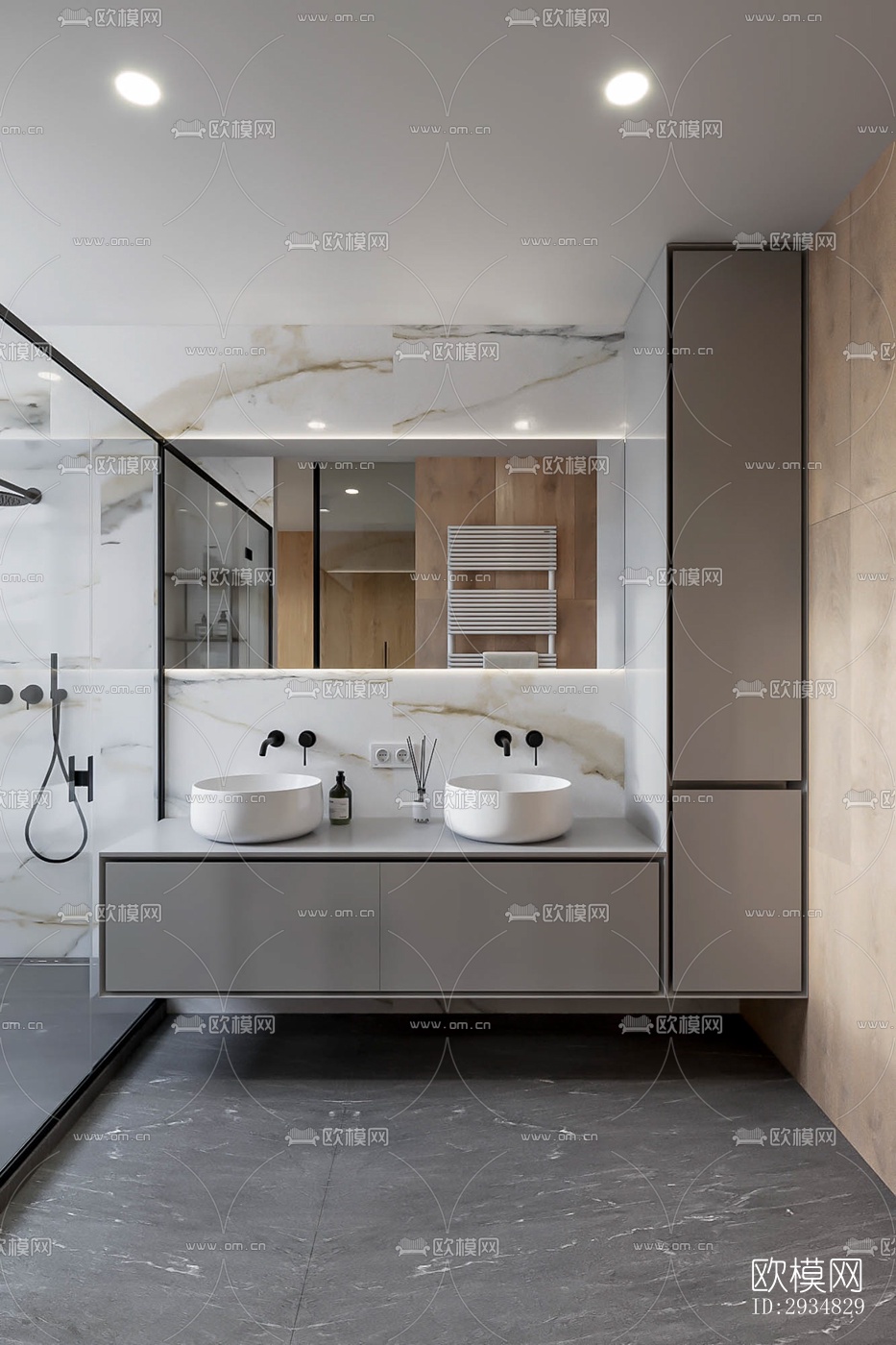 现代平层效果图下载（渲染图19）