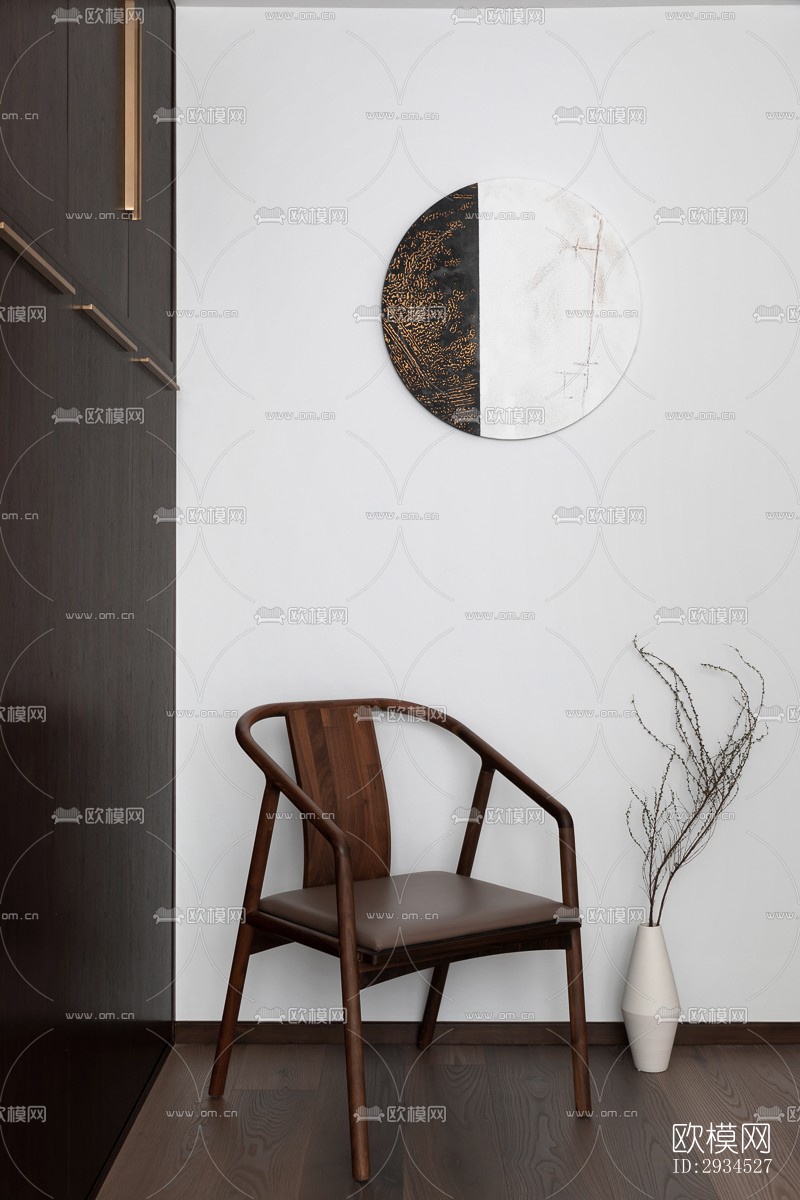 新中式平层效果图下载（渲染图13）