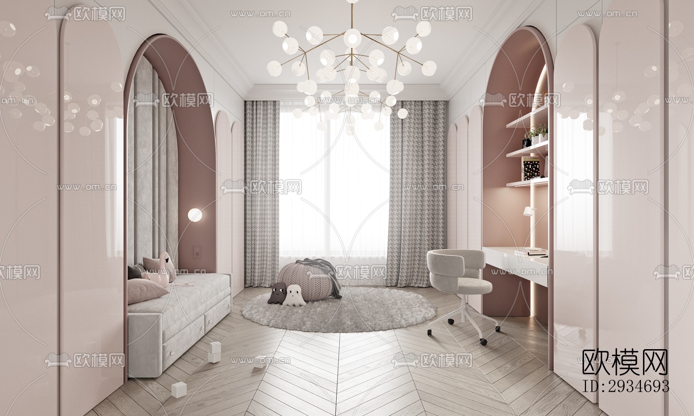 现代平层效果图下载（渲染图1）