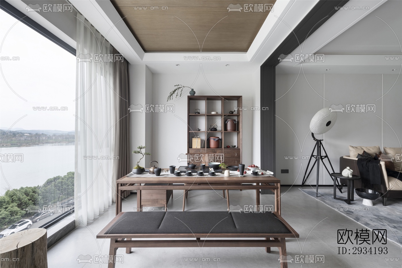 新中式复式效果图下载（渲染图3）