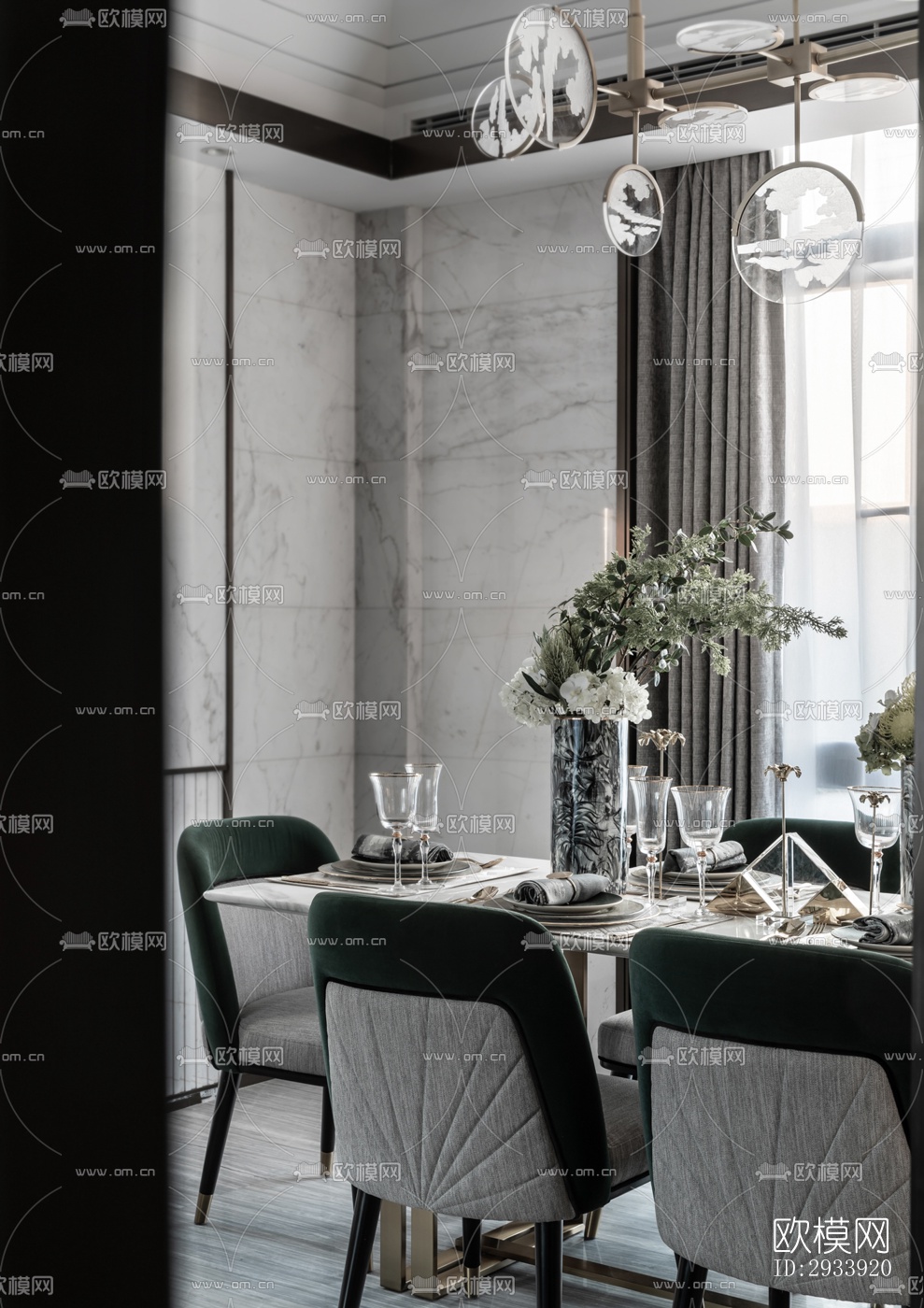 新中式别墅效果图下载（渲染图6）