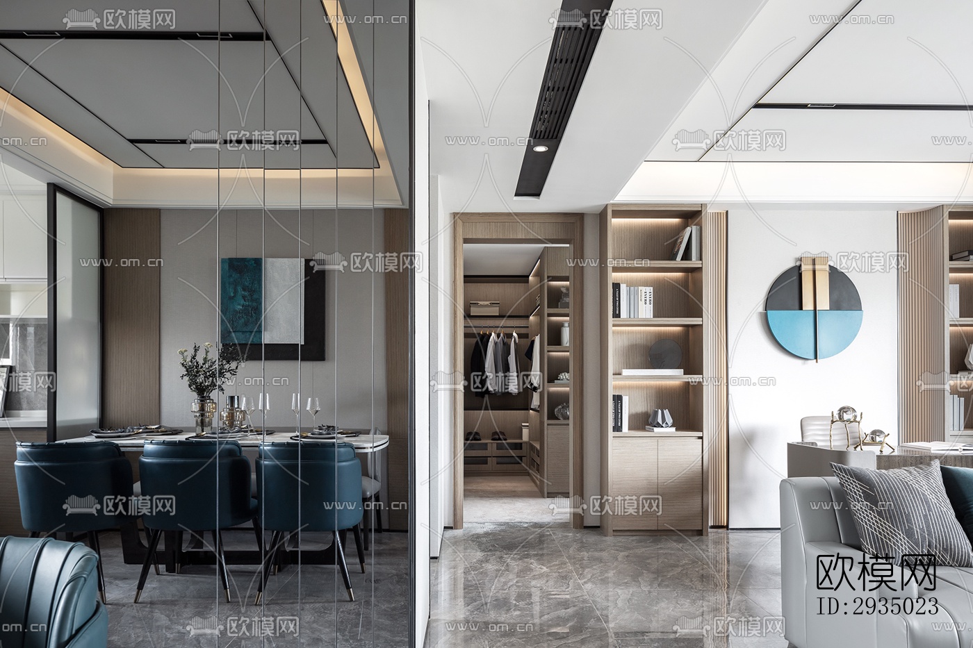 现代平层效果图下载（渲染图2）