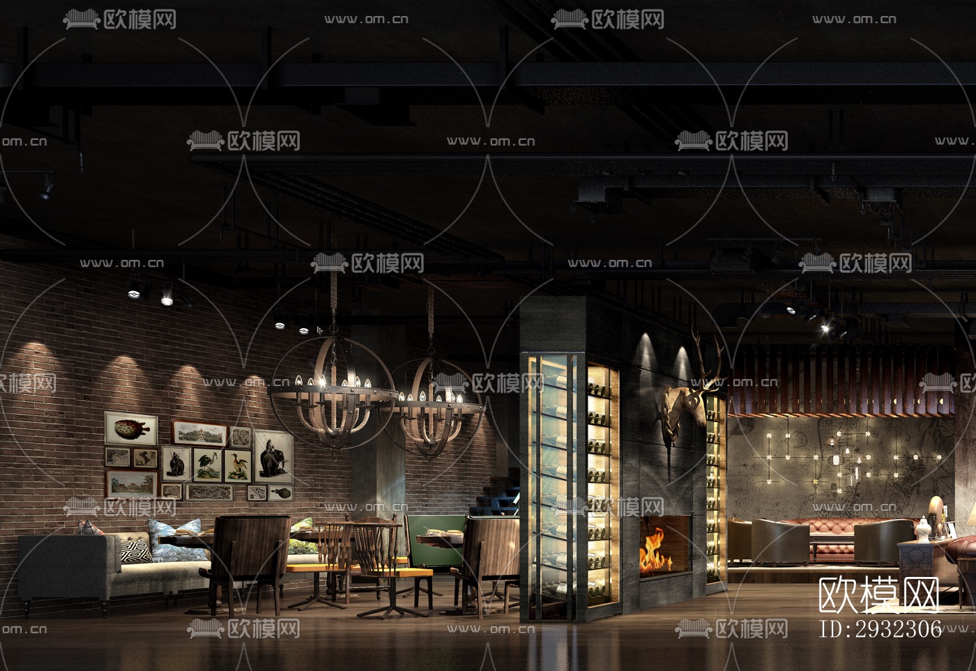 工业风酒吧效果图下载（渲染图4）