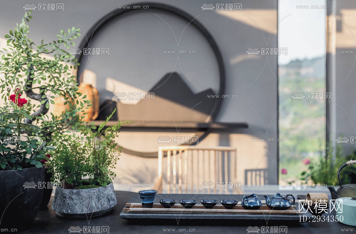 中式平层效果图下载（渲染图18）