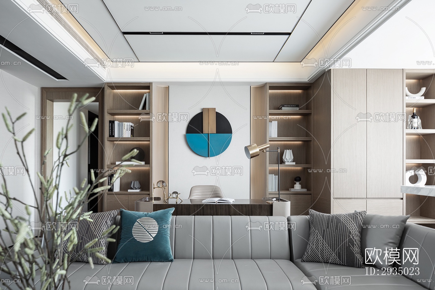 现代平层效果图下载（渲染图1）