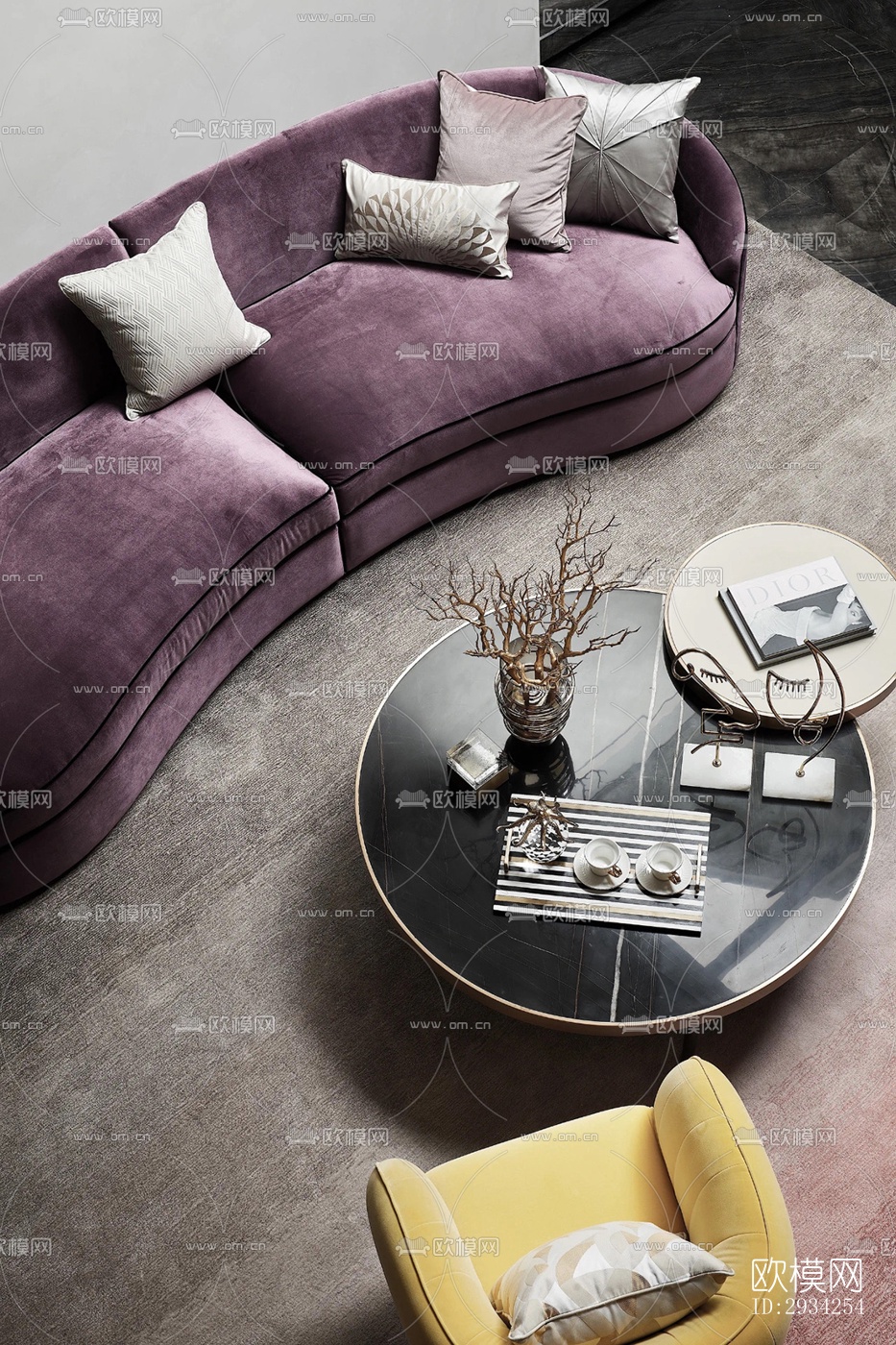 现代复式效果图下载（渲染图12）