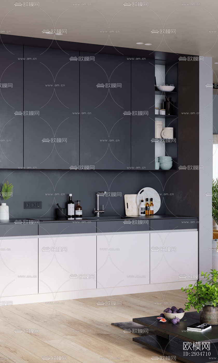 现代平层效果图下载（渲染图12）