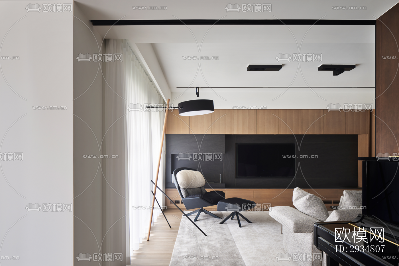 现代平层效果图下载（渲染图2）