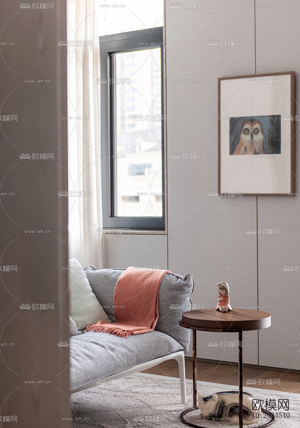 新中式平层效果图下载（渲染图3）