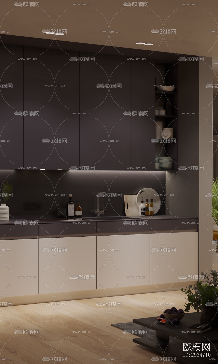 现代平层效果图下载（渲染图13）