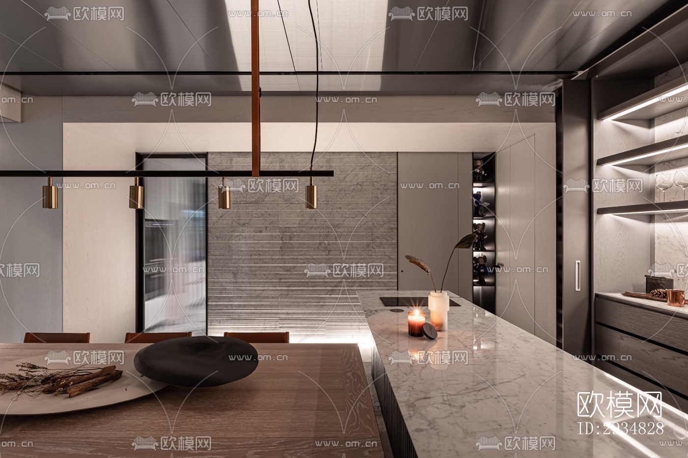 现代平层效果图下载（渲染图18）