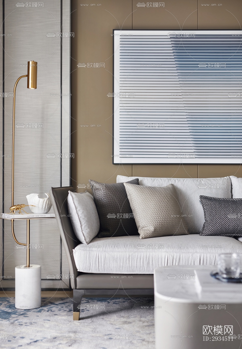 新中式平层效果图下载（渲染图17）