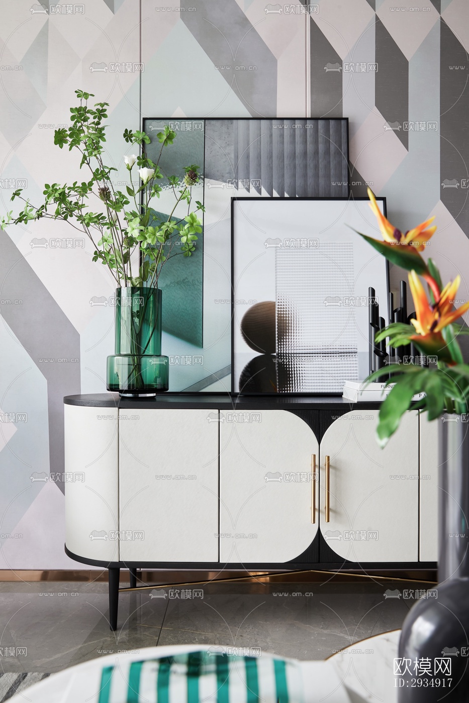 现代平层效果图下载（渲染图3）