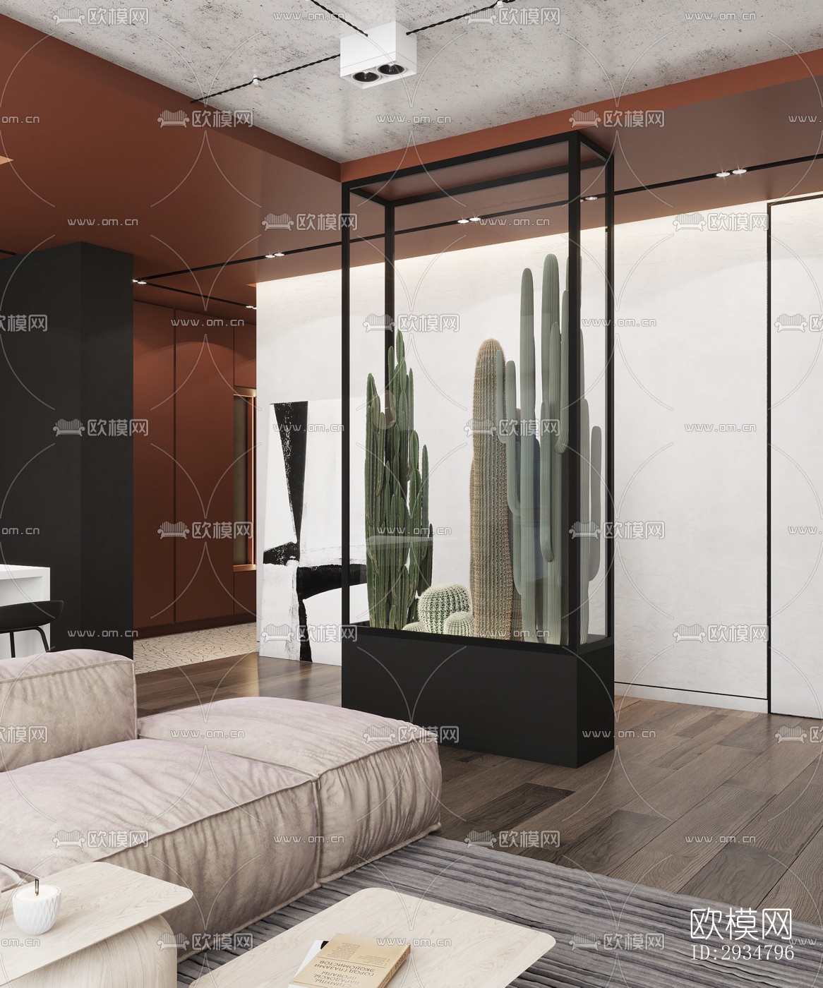 现代平层效果图下载（渲染图17）