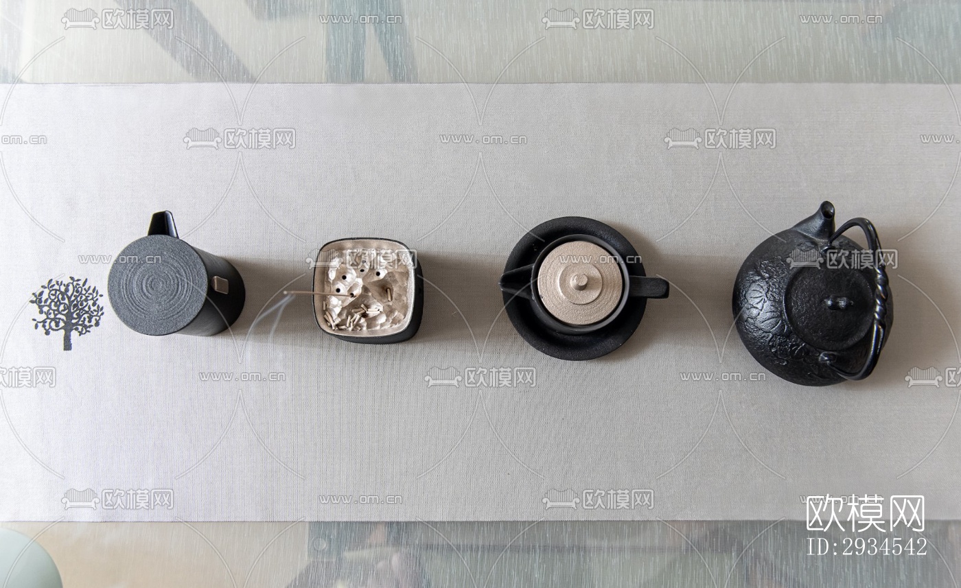 新中式平层效果图下载（渲染图2）