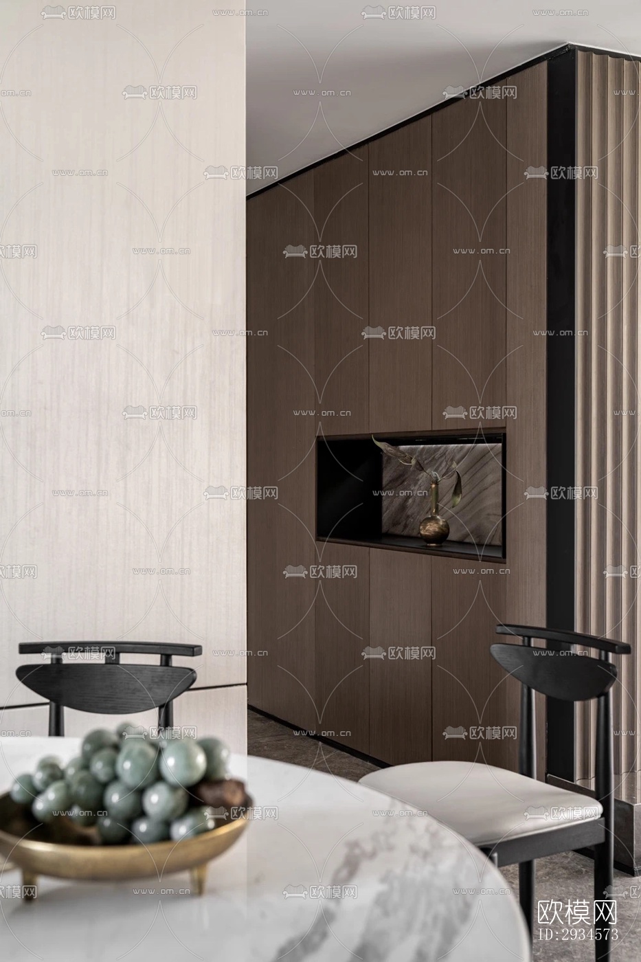 新中式平层效果图下载（渲染图5）